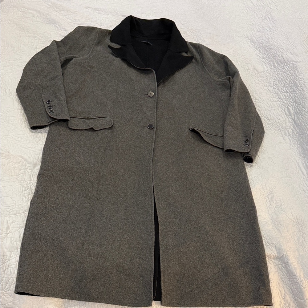 Universal Standard Charcoal Gray Long Wool Coat